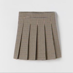 • Zara • Plaid Box Pleat Skirt